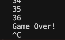 Game over screen